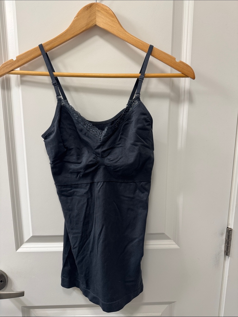 Coobie Charcoal Lace Trim One Size Stretch Camisole